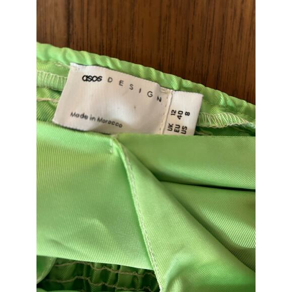 ASOS Design Cropped Puff Ball Sleeve Lime Green Top Size 8. NWOT - Picture 7 of 8